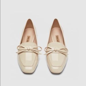 Zara faux patent leather loafers